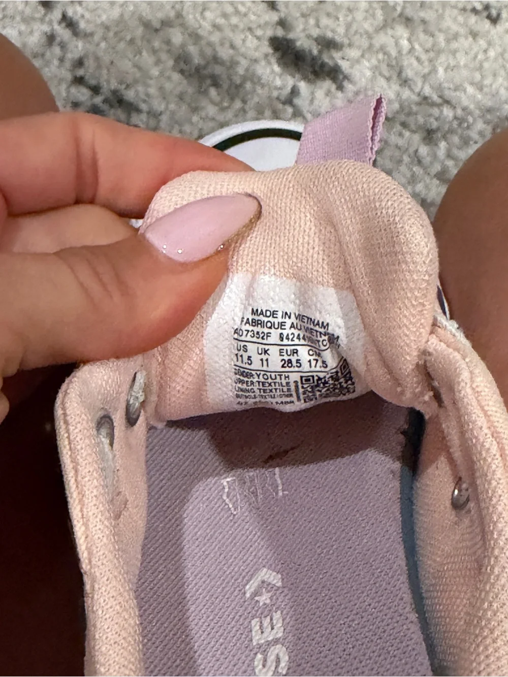 Converse Low Top Sneakers in Peach with Lilac Butterfly Detail
